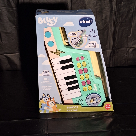 vtech | Toys | Bluey Keytar Toy Blue And Yellow | Poshmark